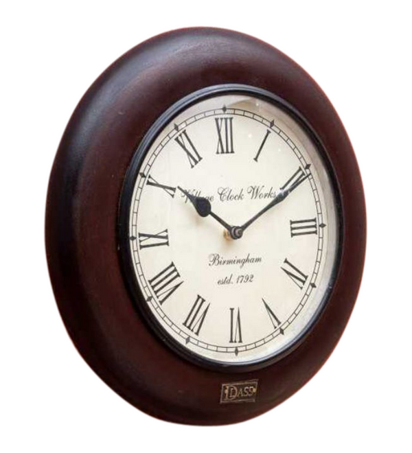 12" Decorative Ethnic Antique Wooden Wall Clock for Home | Rakshabandhan Gift - D'DASS Store