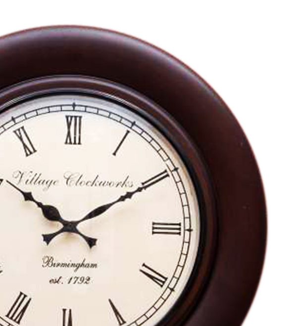 12" Decorative Ethnic Antique Wooden Wall Clock for Home | Rakshabandhan Gift - D'DASS Store