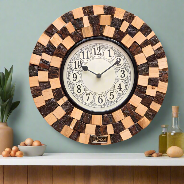 12" Antique Wooden Wall Clock for Home