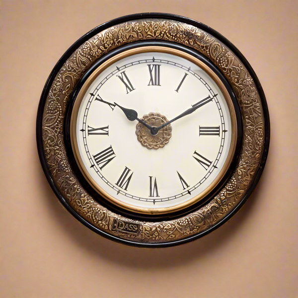 12" Ethnic Antique Brass Wall Clock for Home