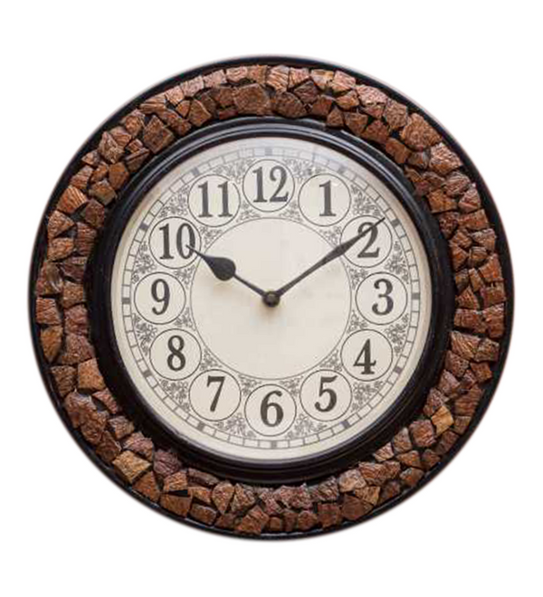 12" Decorative Ethnic Antique Wooden Wall Clock for Home | Employee Gift - D'DASS Store