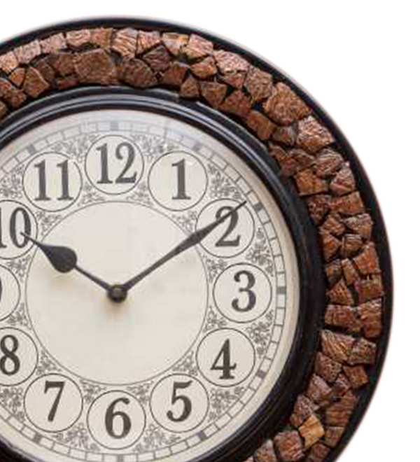 12" Decorative Ethnic Antique Wooden Wall Clock for Home | Employee Gift - D'DASS Store