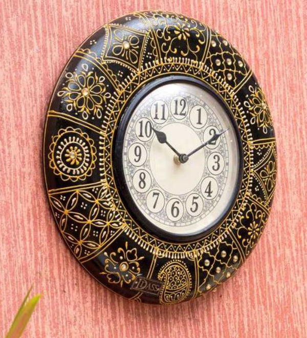 12" Decorative Ethnic Antique Hand painted Wall Clock for Home | House Warming Gift - D'DASS Store
