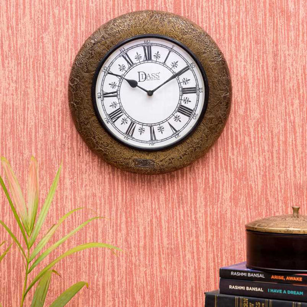 12" Vintage Designed Brass Wall Clock for Home - D'DASS Store