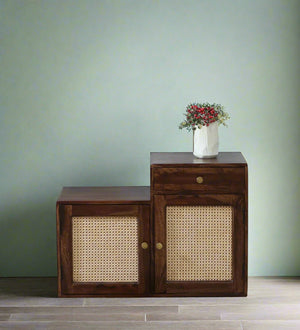 EdgeBench Collection Sheesham Wood Shoe Rack In Provincial Teak Finish