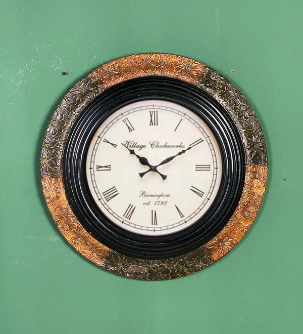 24" Decorative Ethnic Antique Wooden Wall Clock for Home | Diwali Gift