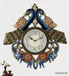 24" Decorative Ethnic Peacock Painted Wall Clock for Home | House Warming Gift