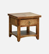 Regalia Teak Wood Bedside Table in Scratch Resistant Rustic Teak Finish With Drawer - D'DASS Store