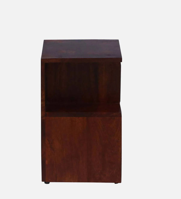 Rustic Edge  Solid Wood Bedside Table In Honey Oak Finish With Drawers - D'DASS Store