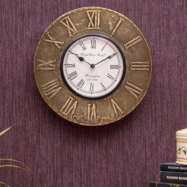 Roman Sign Brass Wall Clock for Home - D'DASS Store