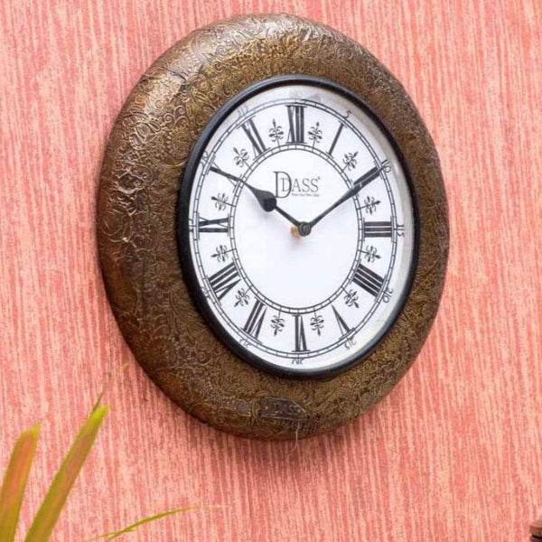 12" Vintage Designed Brass Wall Clock for Home - D'DASS Store