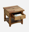 Regalia Teak Wood Bedside Table in Scratch Resistant Rustic Teak Finish With Drawer - D'DASS Store