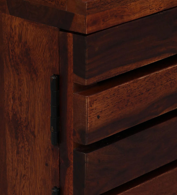 AmberWood Rest Sheesham Wood Shoe Rack In Scratch Resistant Honey Oak Finish With Beige Cushion - D'DASS Store