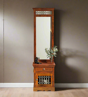 AristoWood Series Sheesham Wood Dresser In Honey Oak Finish