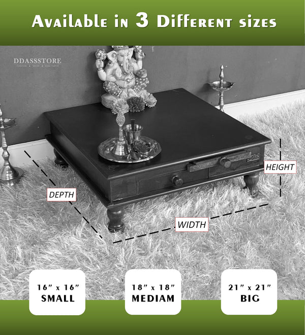 Pooja Chowki & Bajot For Home & Office | DDASSBJT131_YG - D'DASS Store