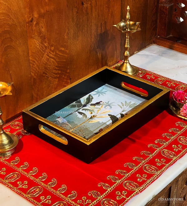 Chitara Wooden Pooja Tray & Thali for Home Temple