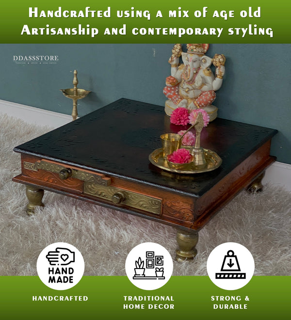 Pooja Chowki & Bajot For Home & Office | DDASSBJT131_C - D'DASS Store