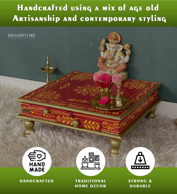 Pooja Chowki & Bajot For Home & Office | DDASSBJT131_RR - D'DASS Store