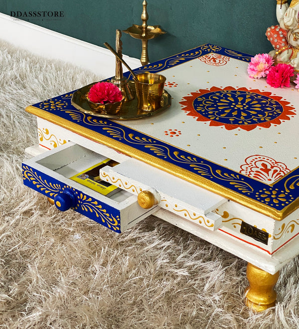 Pooja Chowki & Bajot For Home & Office | DDASSBJT131_WB - D'DASS Store