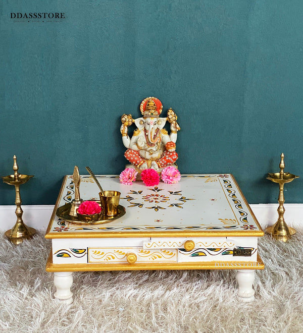 Pooja Chowki & Bajot For Home & Office | DDASSBJT131_WG1 - D'DASS Store