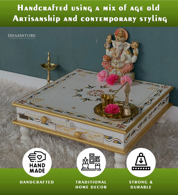 Pooja Chowki & Bajot For Home & Office | DDASSBJT131_WG1 - D'DASS Store