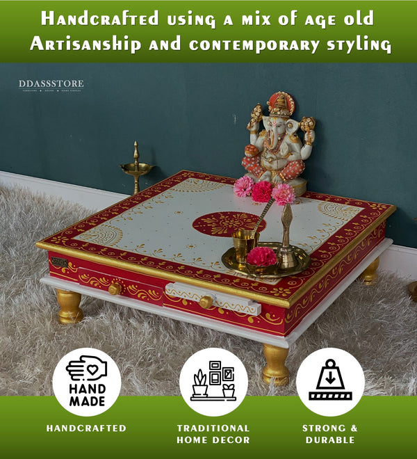 Pooja Chowki & Bajot For Home & Office | DDASSBJT131_WR - D'DASS Store