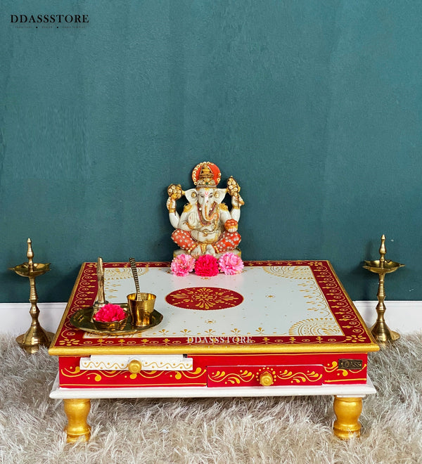 Pooja Chowki & Bajot For Home & Office | DDASSBJT131_WR - D'DASS Store