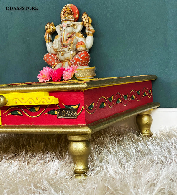 Pooja Chowki & Bajot For Home & Office | DDASSBJT131_YG - D'DASS Store