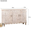 Rustic White Solid wood HandCarved Console & Side Table - D'DASS Store