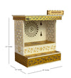 Blue Gold Hand Painted Wooden LED Pooja Mandir - D'DASS Store