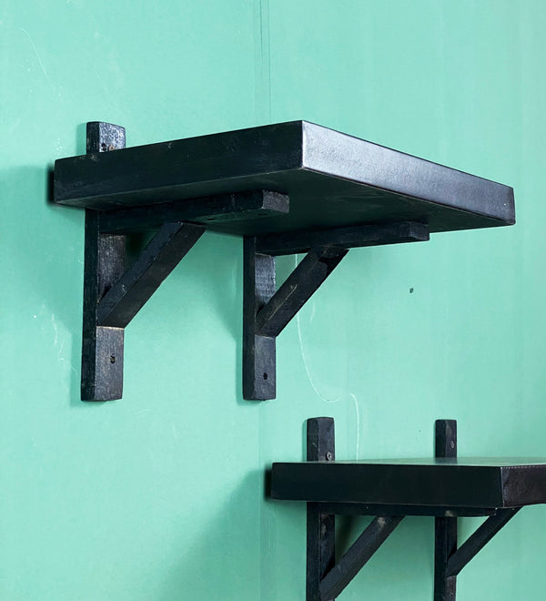 Walnut Finish Wooden Wall Shelf (Set Of 3) - D'DASS Store