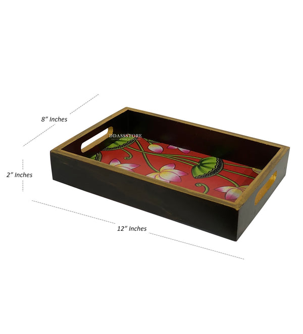 Lotus Wooden Pooja Tray & Thali for Home Temple - D'DASS Store