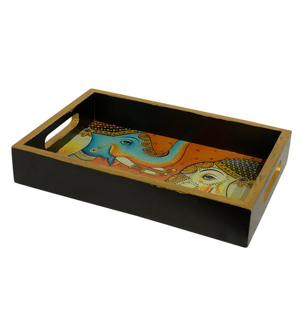 Elephant Wooden Pooja Tray & Thali for Home Temple - D'DASS Store