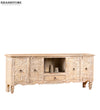 Distressed Rustic Solid wood HandCarved TV cabinet with Storage - D'DASS Store
