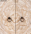 Distressed Rustic Solid wood HandCarved TV cabinet with Storage - D'DASS Store
