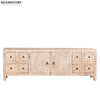 Distressed Rustic Solid wood HandCarved TV cabinet with Storage - D'DASS Store