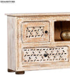 Distressed Rustic Solid wood HandCarved TV cabinet with Storage for Living Room - D'DASS Store