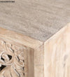 Distressed White Solid wood HandCarved TV cabinet with Storage for Living Room - D'DASS Store