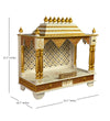 Red Gold Hand Painted Big Wooden LED Pooja Mandir - D'DASS Store