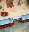 White Red Hand Painted Big Wooden LED Pooja Mandir - D'DASS Store