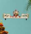 Distressed White Wall Hanging Wooden Home Shelf temple for Pooja