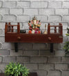 Honey Polish Wall Hanging Wooden Home Shelf temple for Pooja | Ganesh Chaturthi