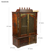 Wooden Home Temple & Puja Mandap with Cabinet | DDASSWT3618_CopperD - D'DASS Store