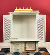 Wooden Home Temple & Puja Mandap with Cabinet Storage | DDASSWT3618_RGD - D'DASS Store