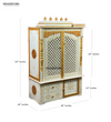 Wooden Home Temple & Puja Mandap with Cabinet Storage | DDASSWT3618_RGD - D'DASS Store