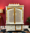 Wooden Home Temple & Puja Mandap with Cabinet Storage | DDASSWT3618_RGD - D'DASS Store