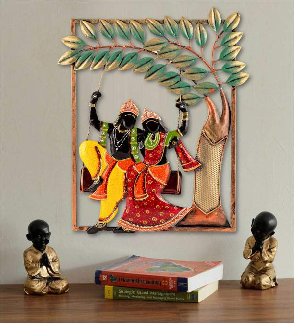 Iron JhuleWale Radha Krishna Wall Art Hanging For Decor