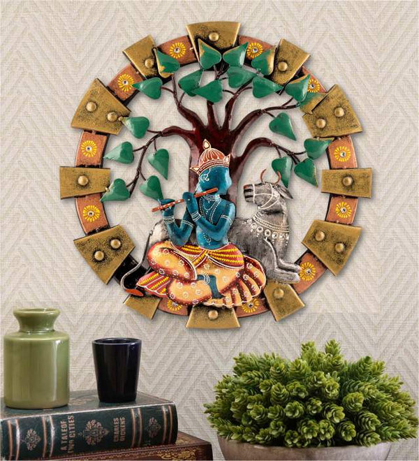 Iron Krishnavatar Wall Art Hanging For Decor | Shri Gwala roop
