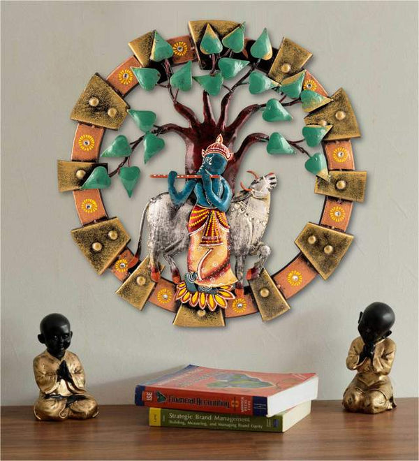 Iron Radha Krishna Wall Art Hanging For Decor | Shri Banke Bihari Ji