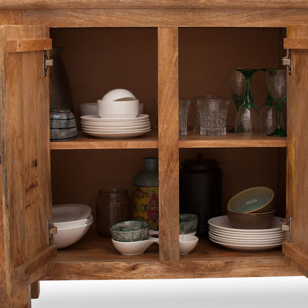 Natural Solid wood HandCarved Crockery unit for Kitchen - D'DASS Store